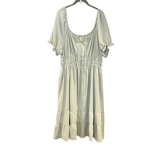 Liberty‎ Love Dress 2XL Light Green Tiered Smocked Milkmaid Coquette Renaissance